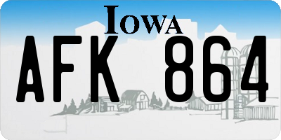 IA license plate AFK864