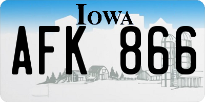 IA license plate AFK866