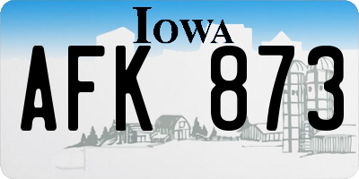 IA license plate AFK873