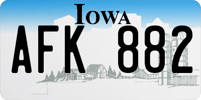 IA license plate AFK882