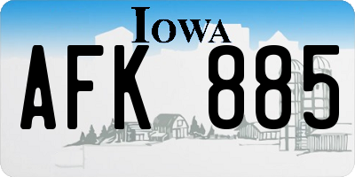 IA license plate AFK885