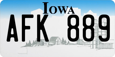IA license plate AFK889