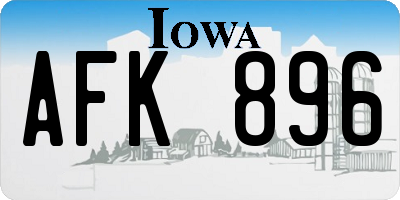 IA license plate AFK896