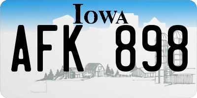 IA license plate AFK898