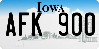 IA license plate AFK900