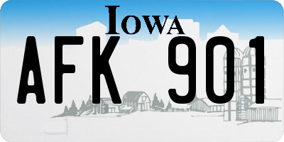IA license plate AFK901