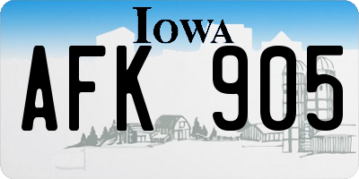 IA license plate AFK905
