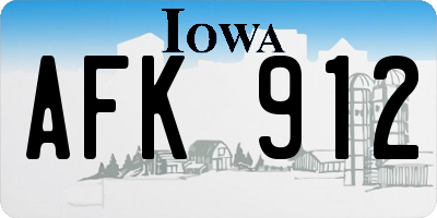 IA license plate AFK912