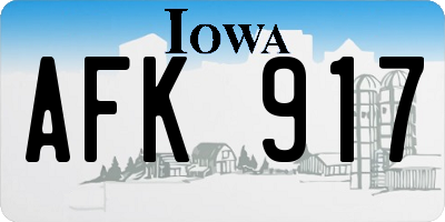 IA license plate AFK917
