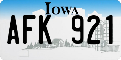 IA license plate AFK921