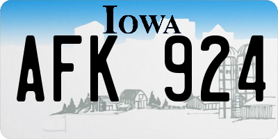 IA license plate AFK924