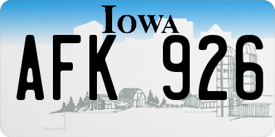 IA license plate AFK926
