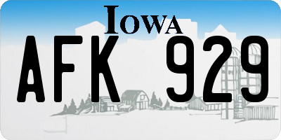 IA license plate AFK929