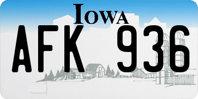 IA license plate AFK936