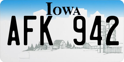 IA license plate AFK942