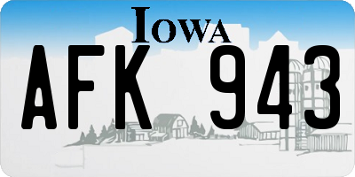 IA license plate AFK943