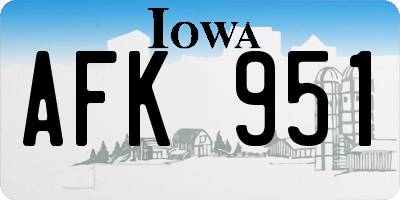 IA license plate AFK951