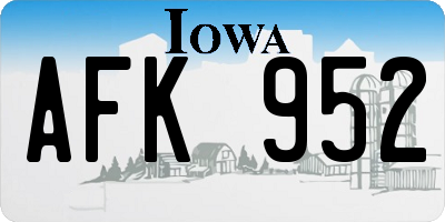 IA license plate AFK952