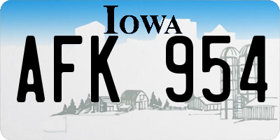IA license plate AFK954