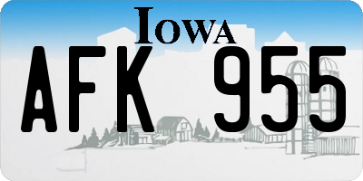 IA license plate AFK955