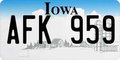 IA license plate AFK959