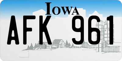 IA license plate AFK961