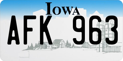 IA license plate AFK963
