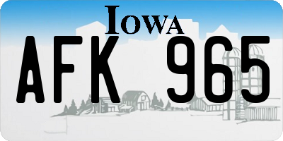 IA license plate AFK965