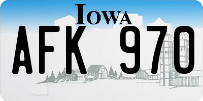 IA license plate AFK970