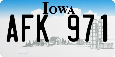 IA license plate AFK971