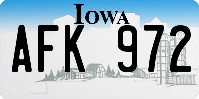 IA license plate AFK972