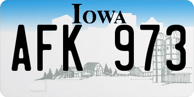 IA license plate AFK973