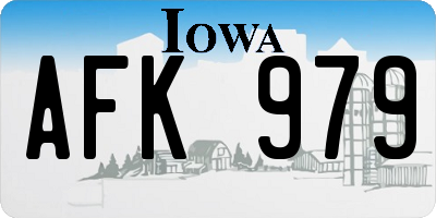 IA license plate AFK979