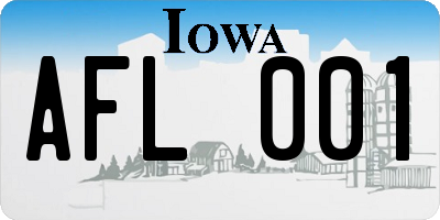 IA license plate AFL001