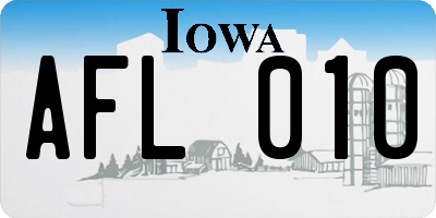 IA license plate AFL010