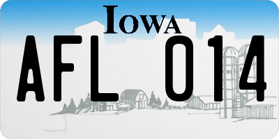 IA license plate AFL014