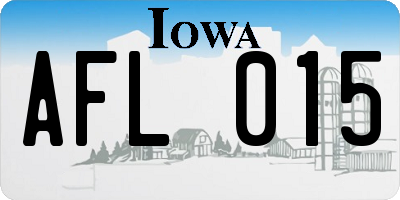 IA license plate AFL015