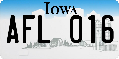 IA license plate AFL016