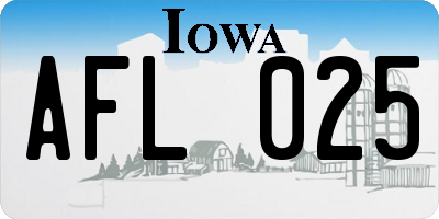 IA license plate AFL025