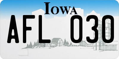 IA license plate AFL030