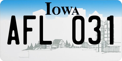 IA license plate AFL031