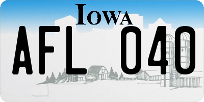 IA license plate AFL040