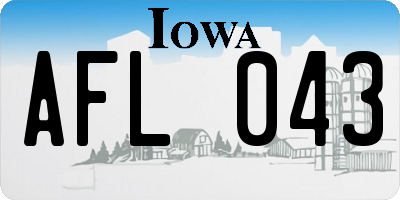 IA license plate AFL043