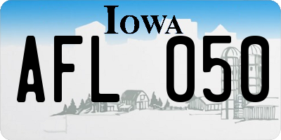 IA license plate AFL050