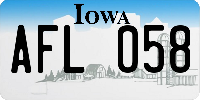 IA license plate AFL058