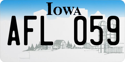 IA license plate AFL059