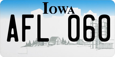 IA license plate AFL060