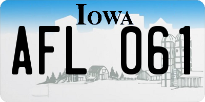 IA license plate AFL061