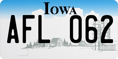 IA license plate AFL062