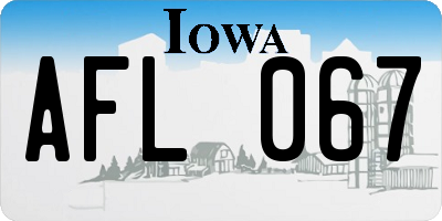IA license plate AFL067